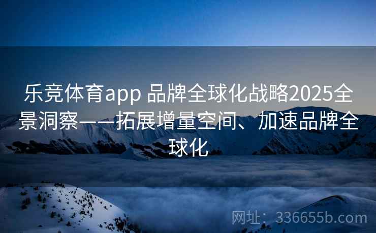 乐竞体育app 品牌全球化战略2025全景洞察——拓展增量空间、加速品牌全球化